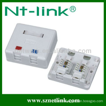 Dual port with two rj45 keystone jack surface mount box